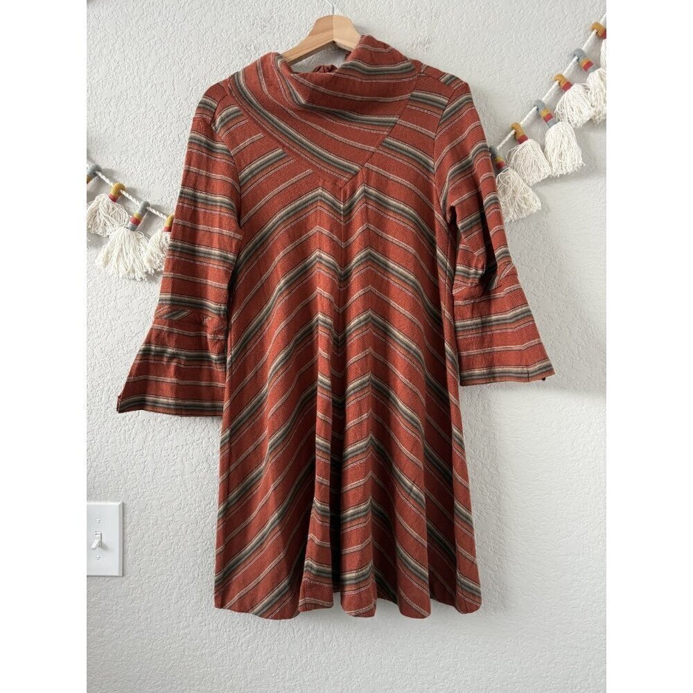 Free People New Romantics Adobe Rust Tie Back Swing Mini Dress Boho Lagenlook XS
